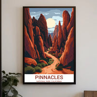 Pinnacles National Park Adventure Art: National Park Poster