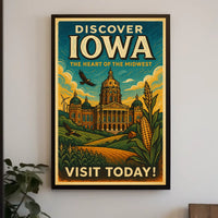 Discover Iowa The Heart of the Midwest Poster