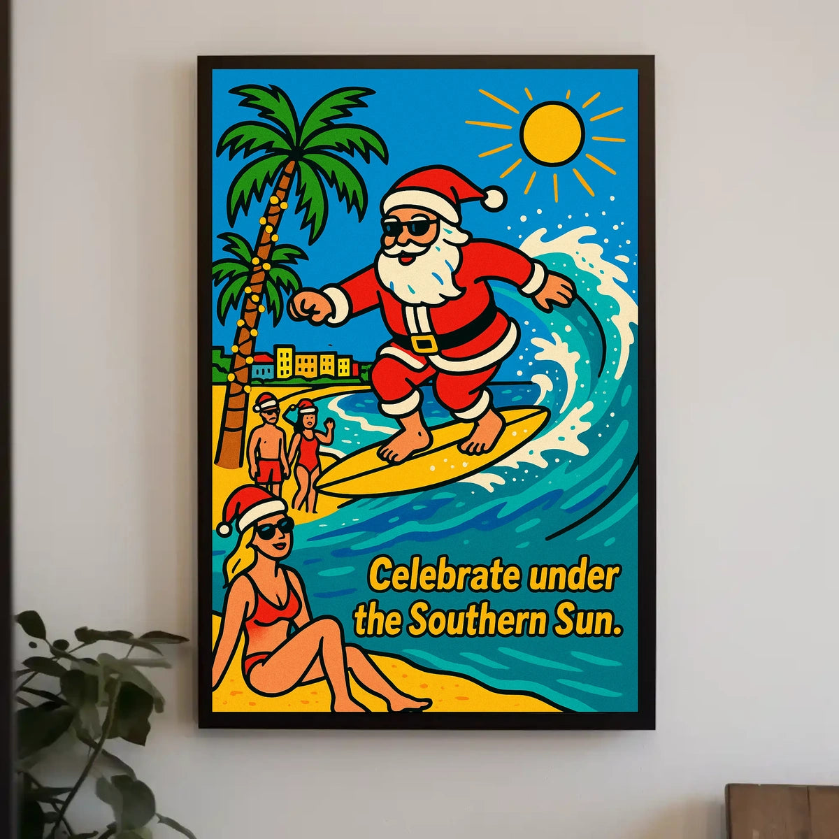 Surfing Santa Celebration Poster