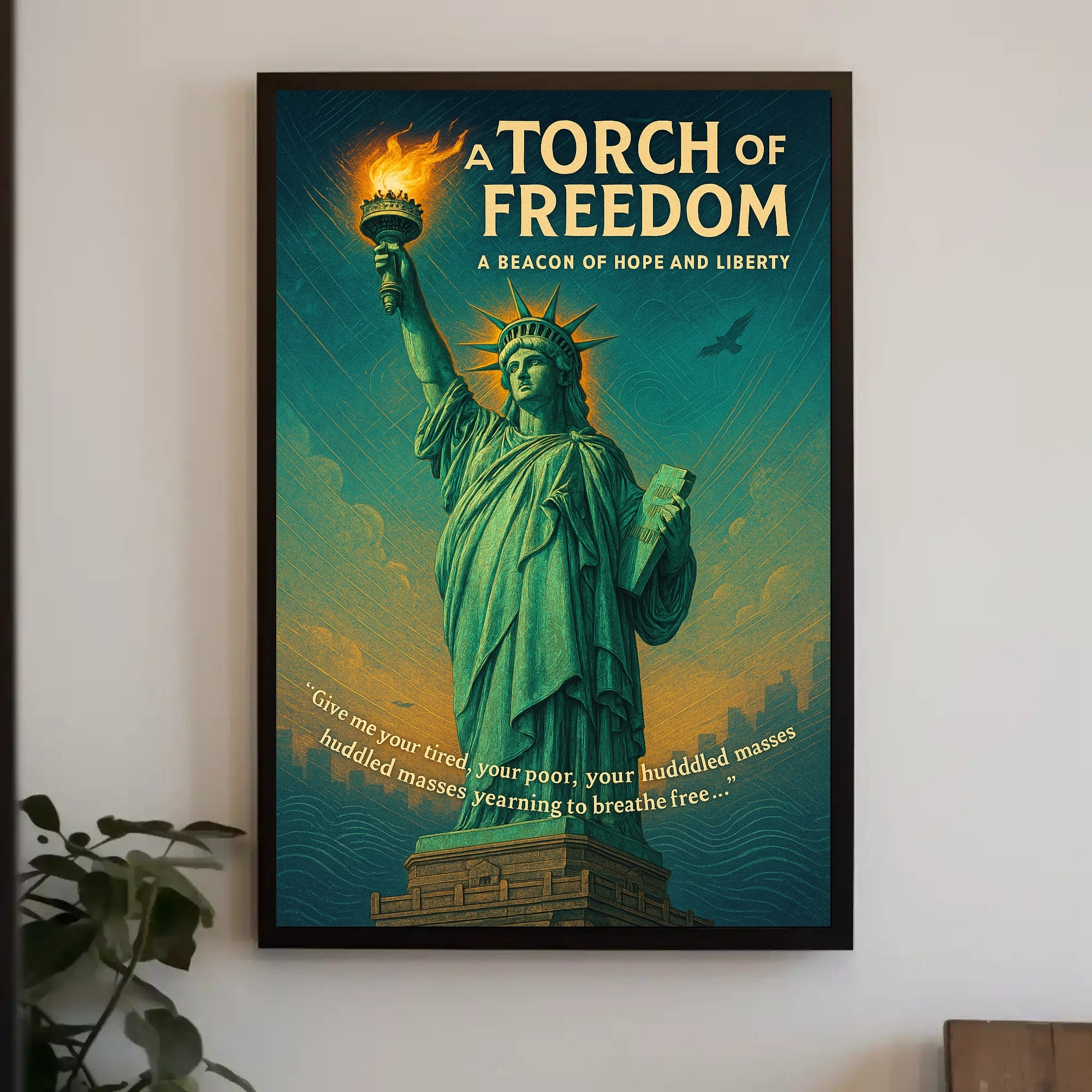 Statue of Liberty Vintage Art, Motivational or Quote Poster