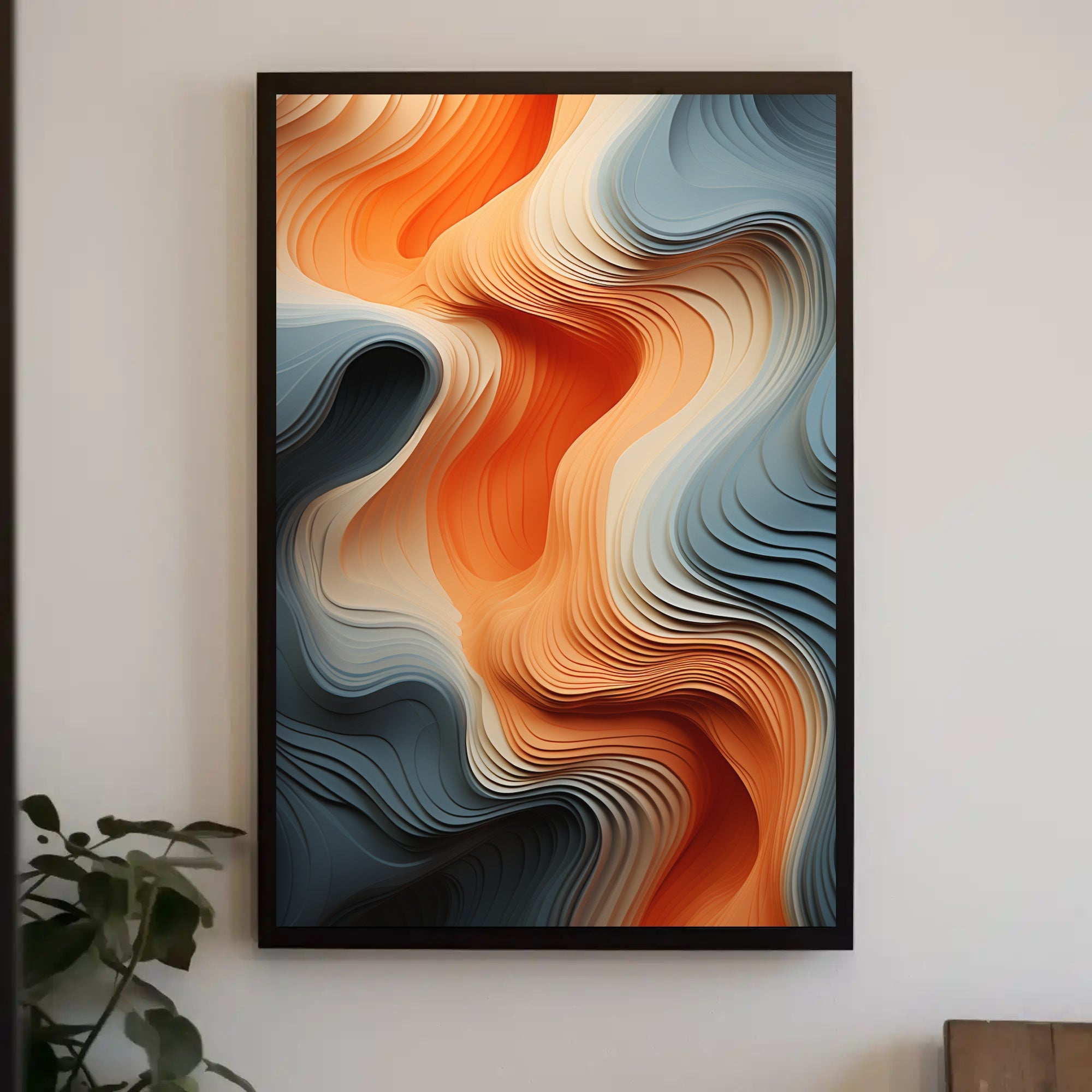 Abstract Waves Modern Art for Contemporary Living Spaces Poster