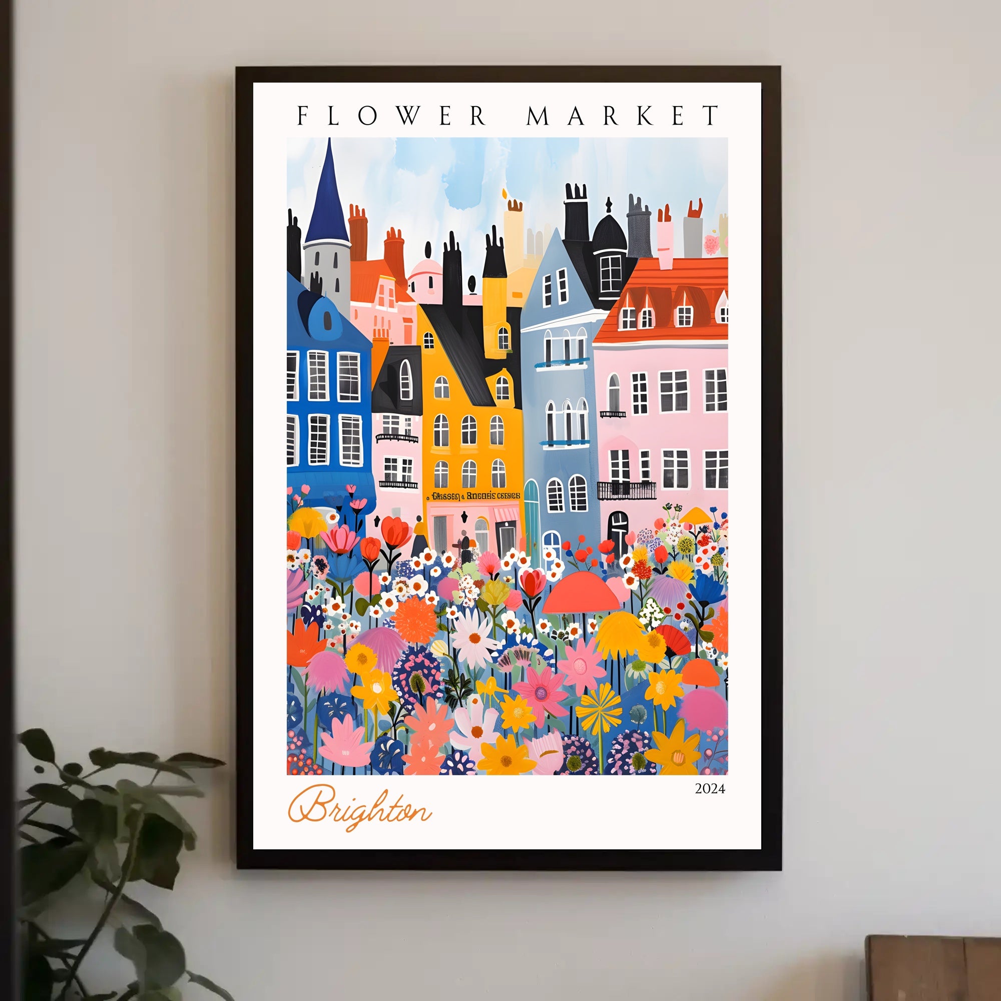 Brighton Flower Market Poster PosterGoat