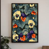 Vibrant Floral Elegance: Modern Botanical Artistic Poster