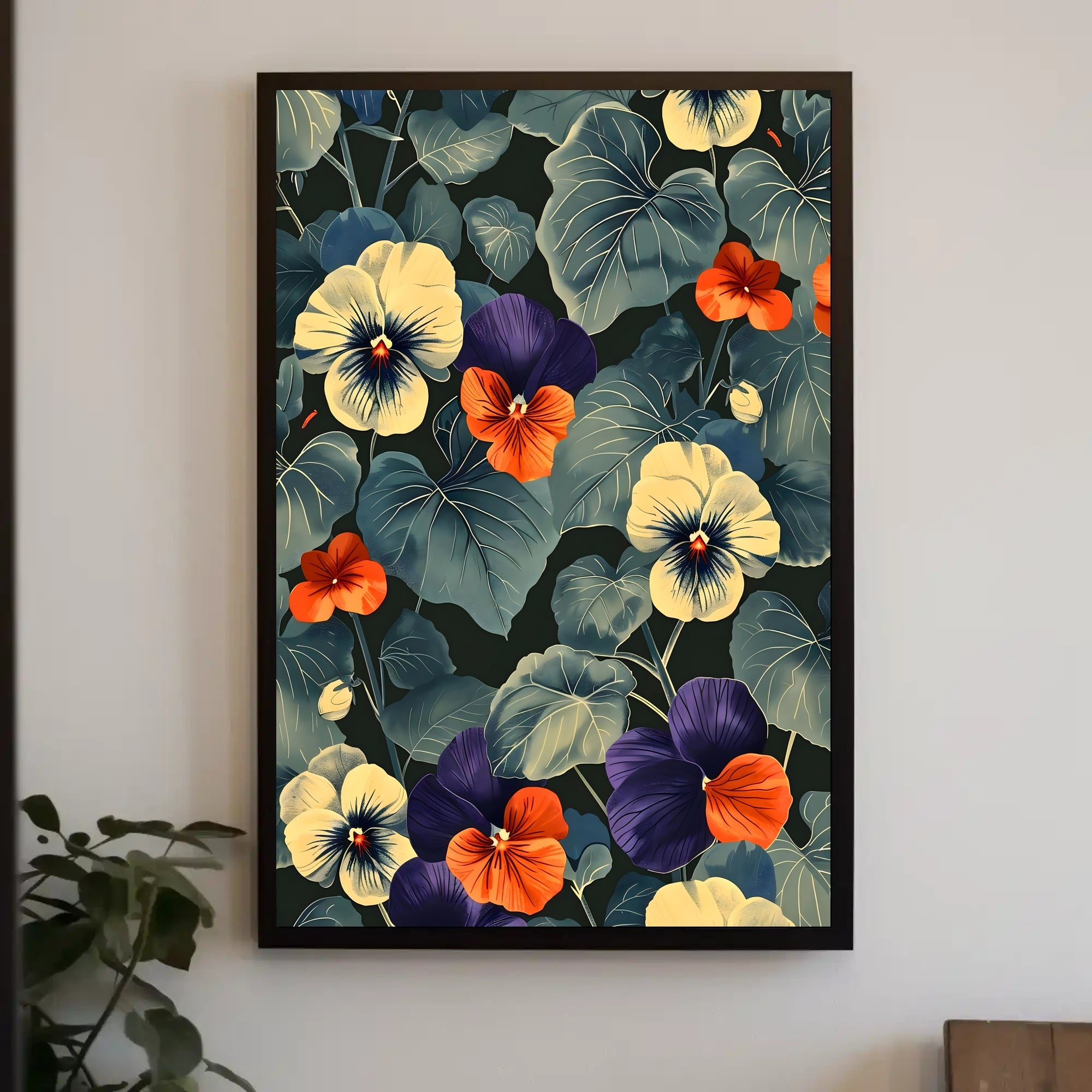 Vibrant Floral Elegance: Modern Botanical Artistic Poster