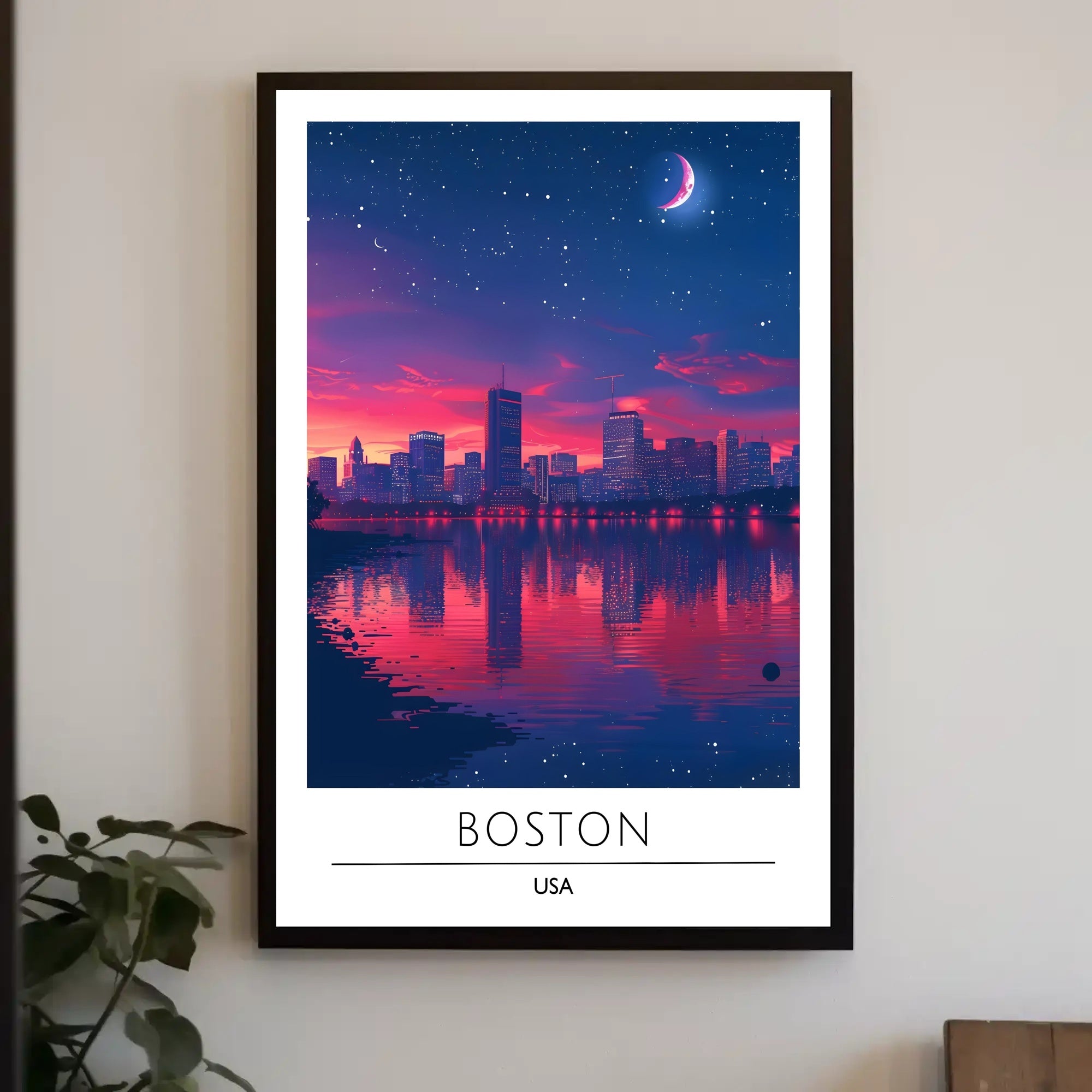 Boston Twilight: Modern Cityscape Art Poster