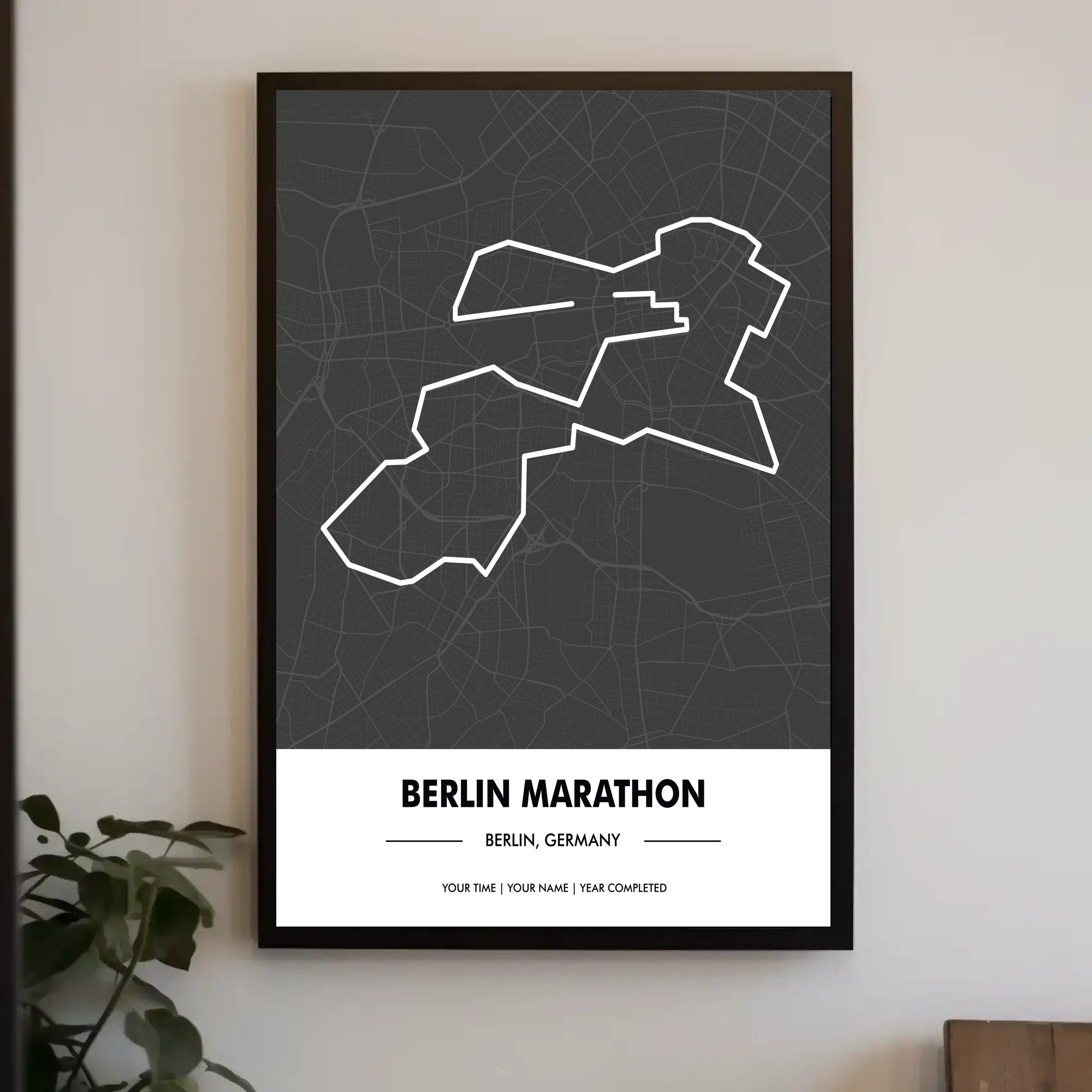 Berlin Marathon Route: Modern Minimalist Sports Poster
