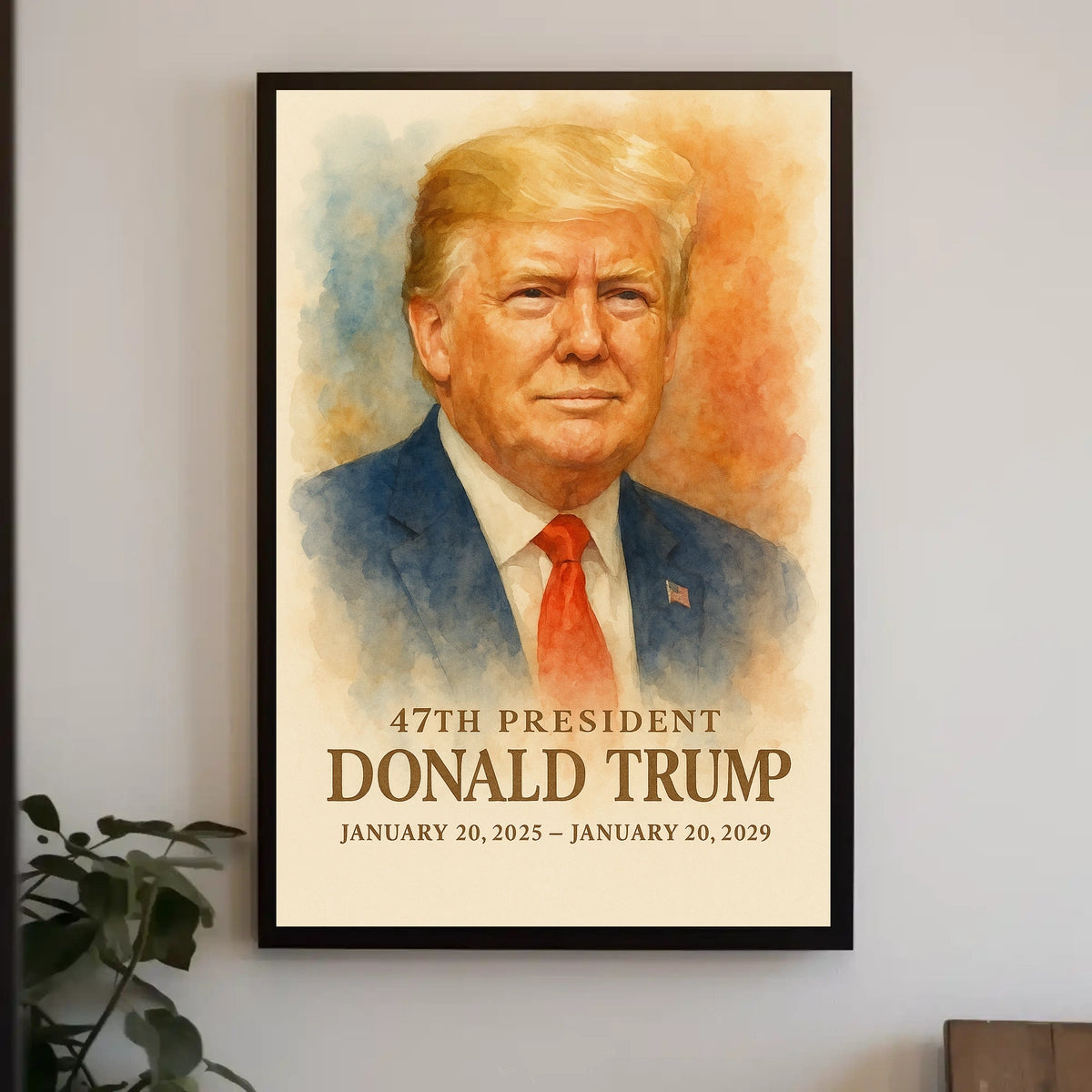 Trump Statesman Vision Patriotic Watercolor Poster