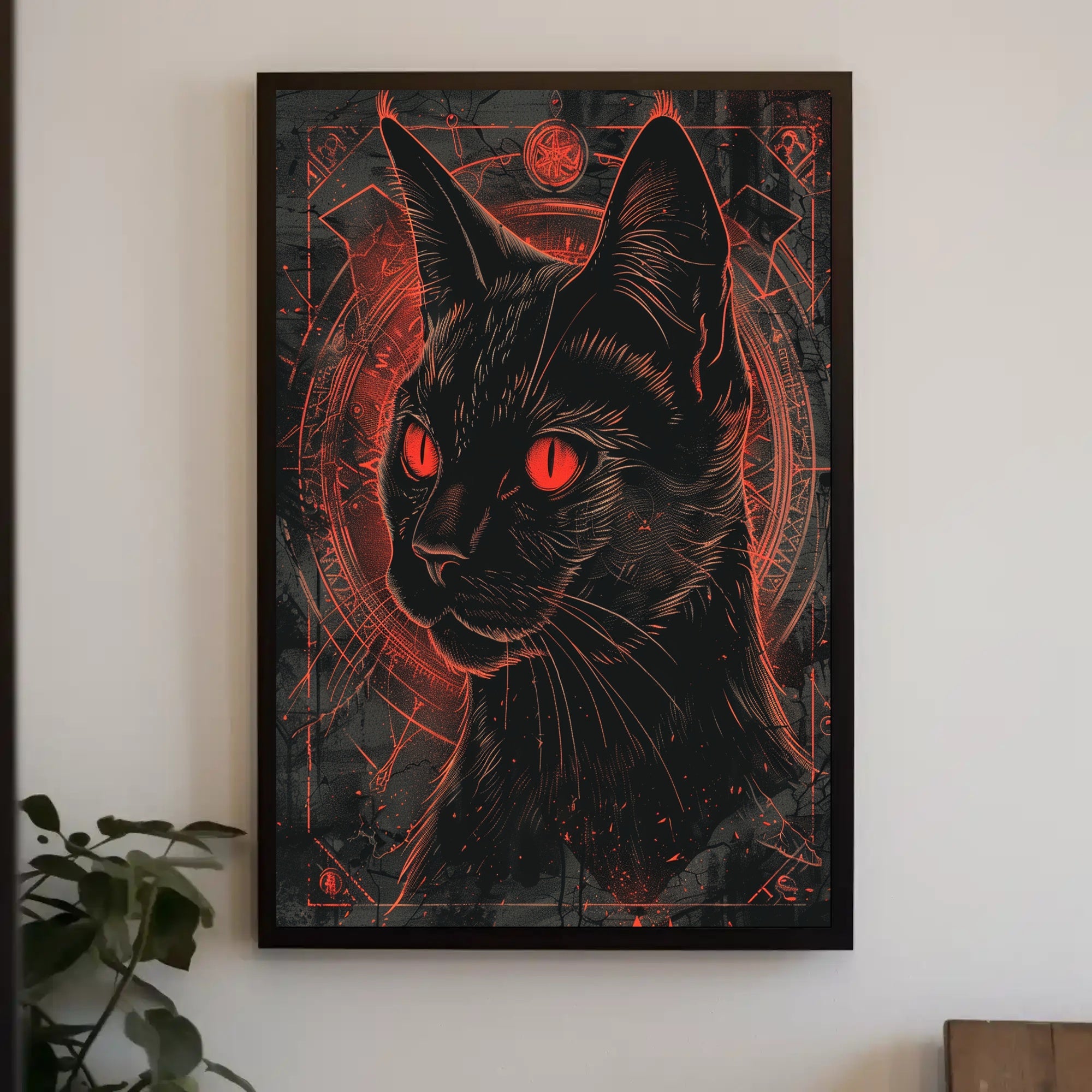 Mystical Feline Art Print Poster for Home Decor and Wall Art PosterGoat