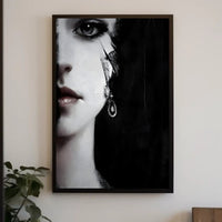 Striking Surreal Portrait Black & White Artistic Poster PosterGoat