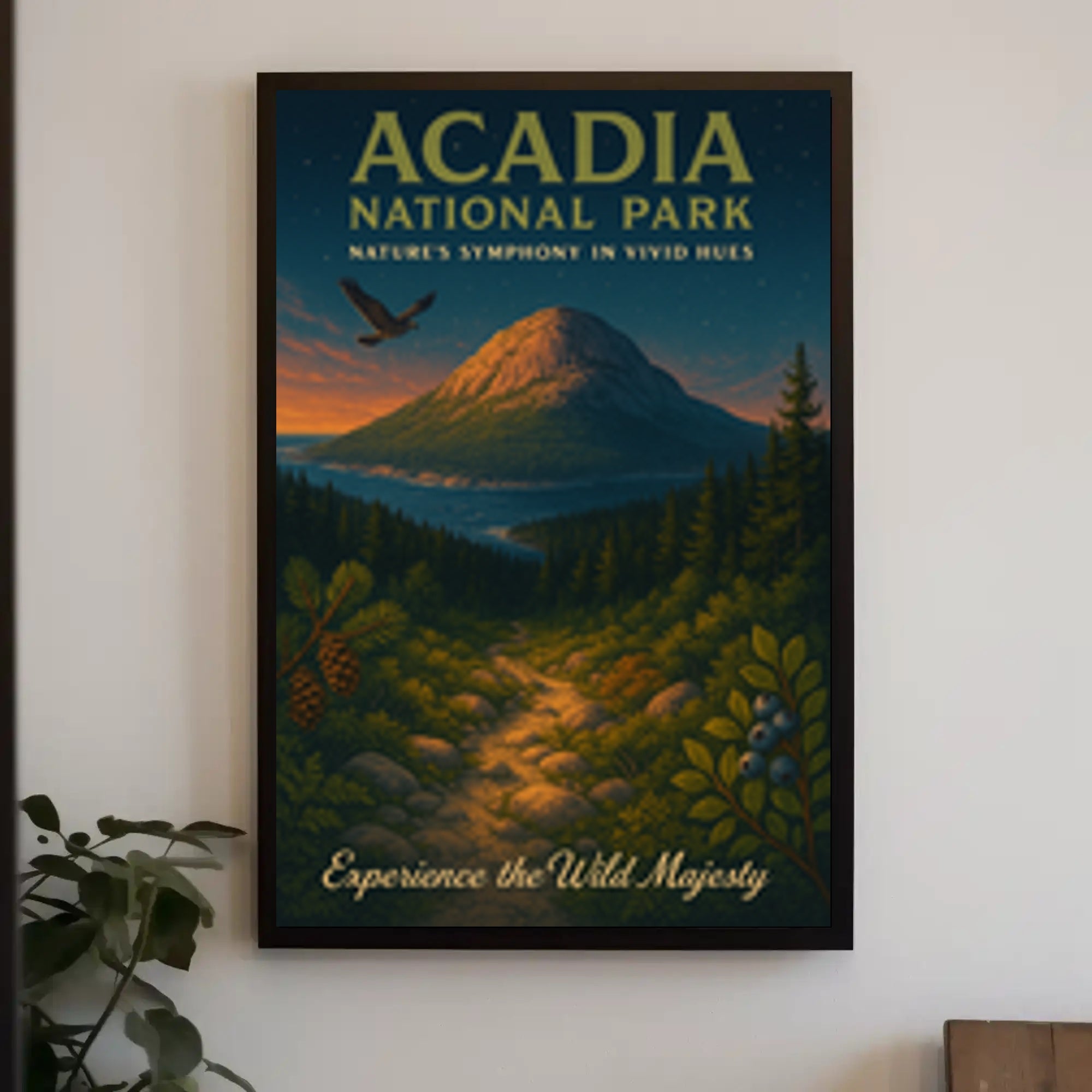 Acadia National Park Travel Poster Scenic Print