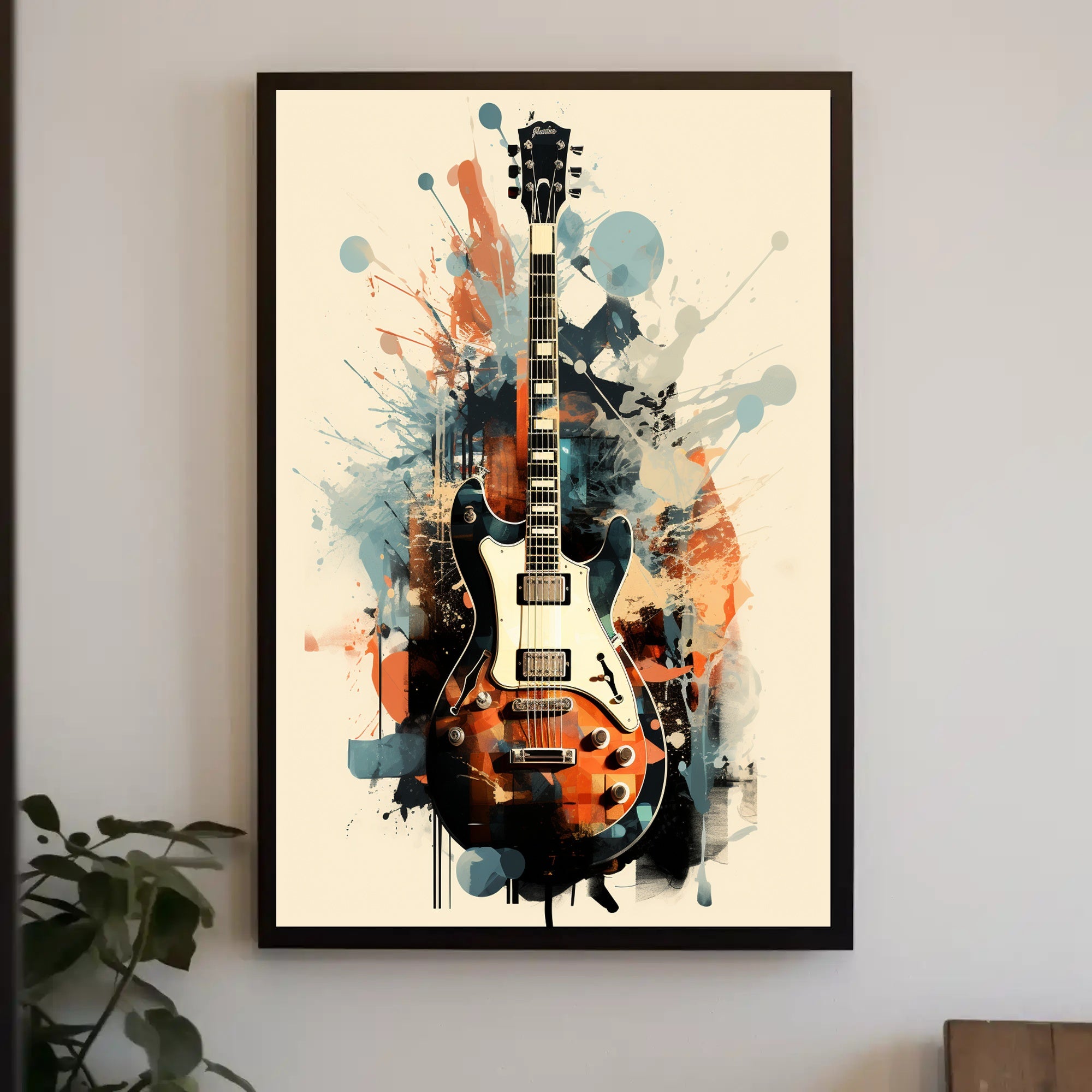 Vibrant Guitar Art Poster