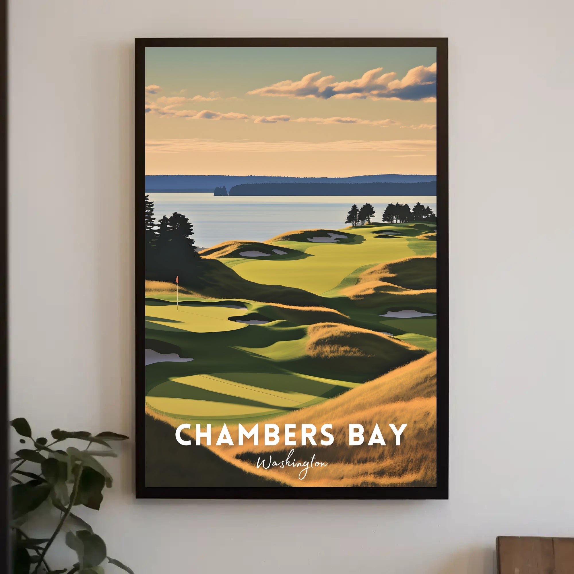 Chambers Bay Golf Course Scenic Sports Poster