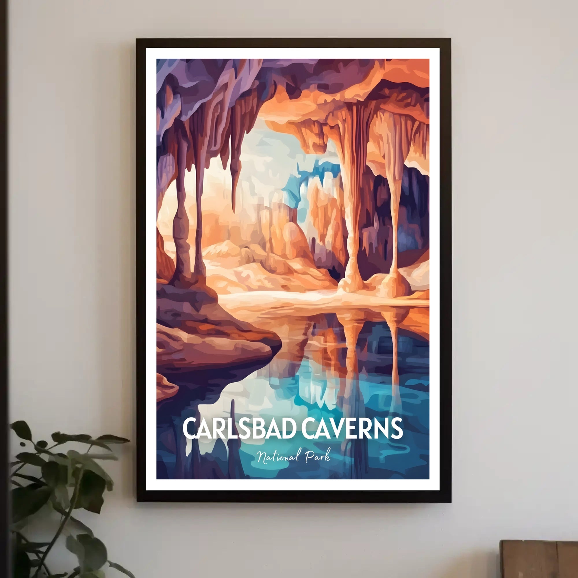 Carlsbad Caverns Travel Poster Vintage Wall Art