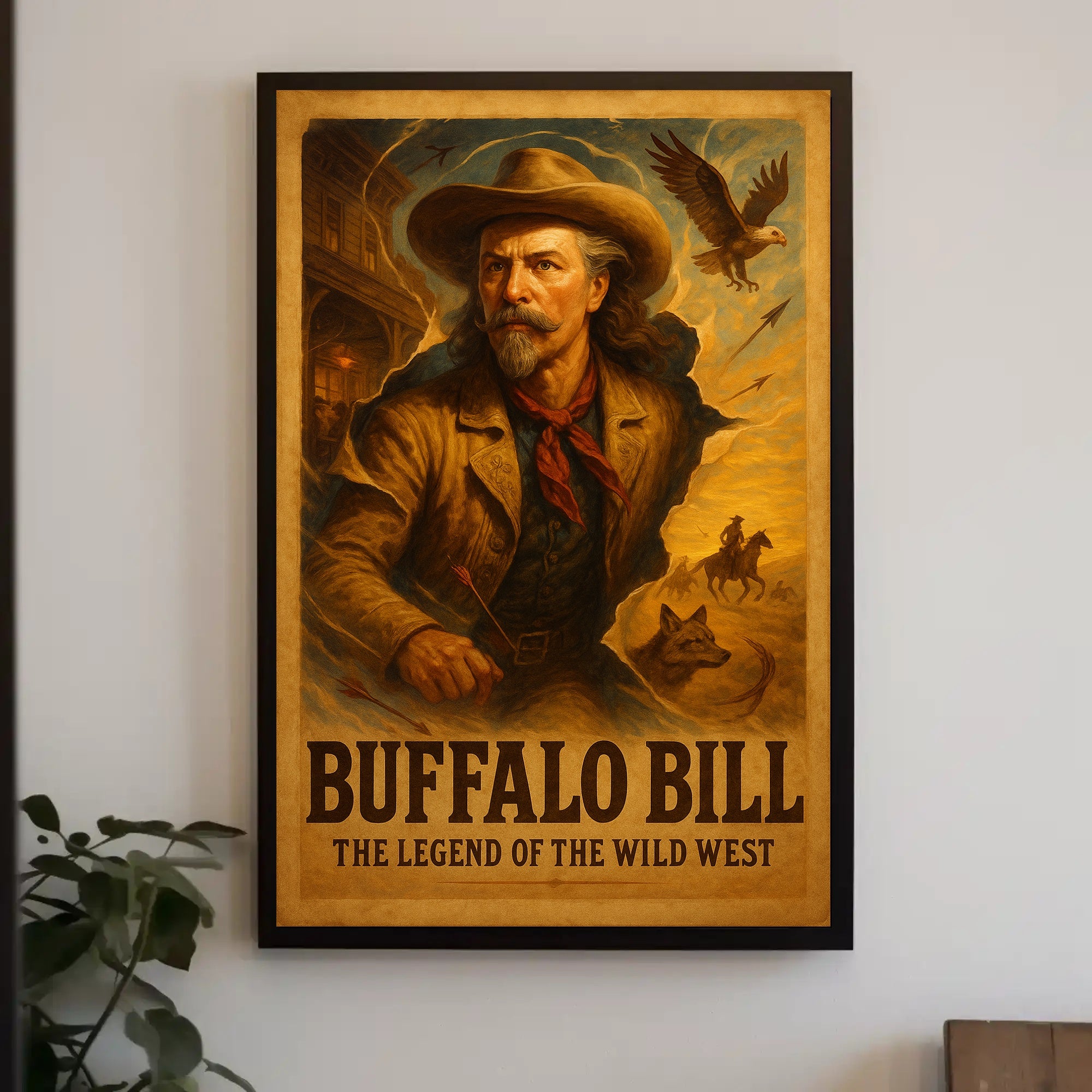 Buffalo Bill Poster Vintage Western Adventure Wall Art