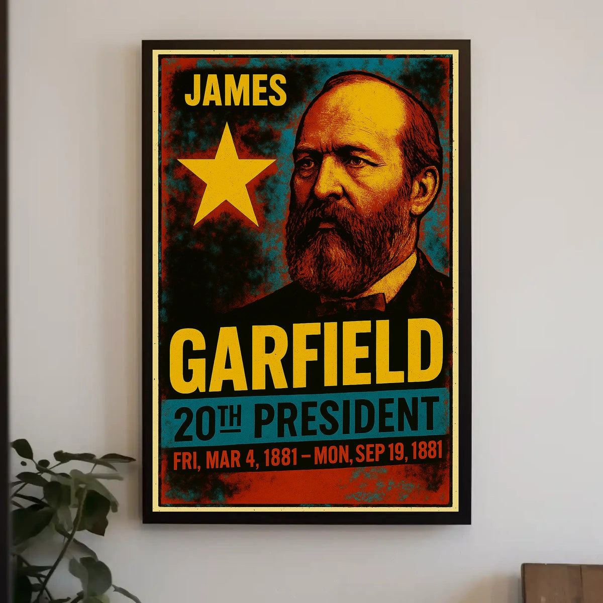 James A. Garfield 20th President of the United States Graffiti Pop Art Poster