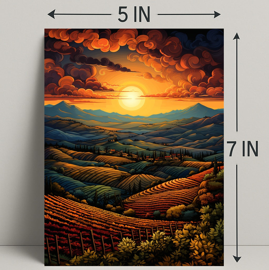 Sunset Over Rolling Hills Poster