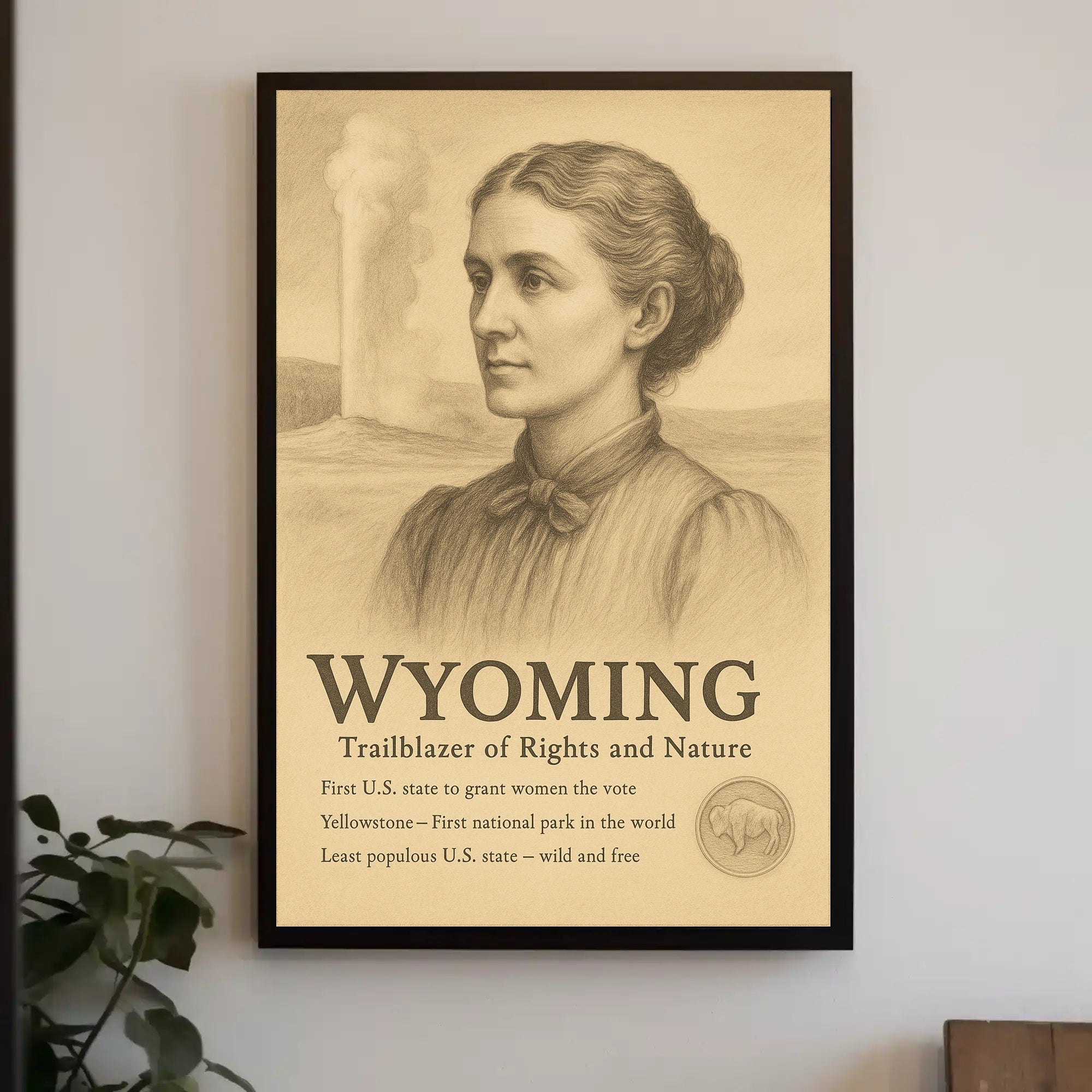 Wyoming Trailblazer of Rights and Nature Poster PosterGoat