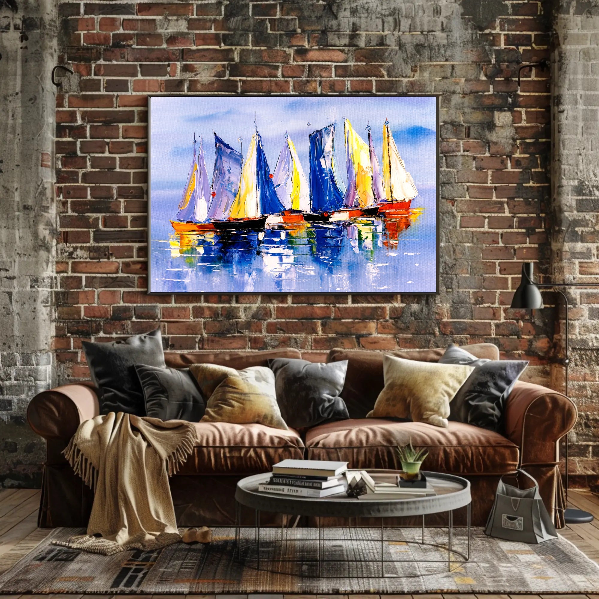 Vibrant Sailing Vessels Poster
