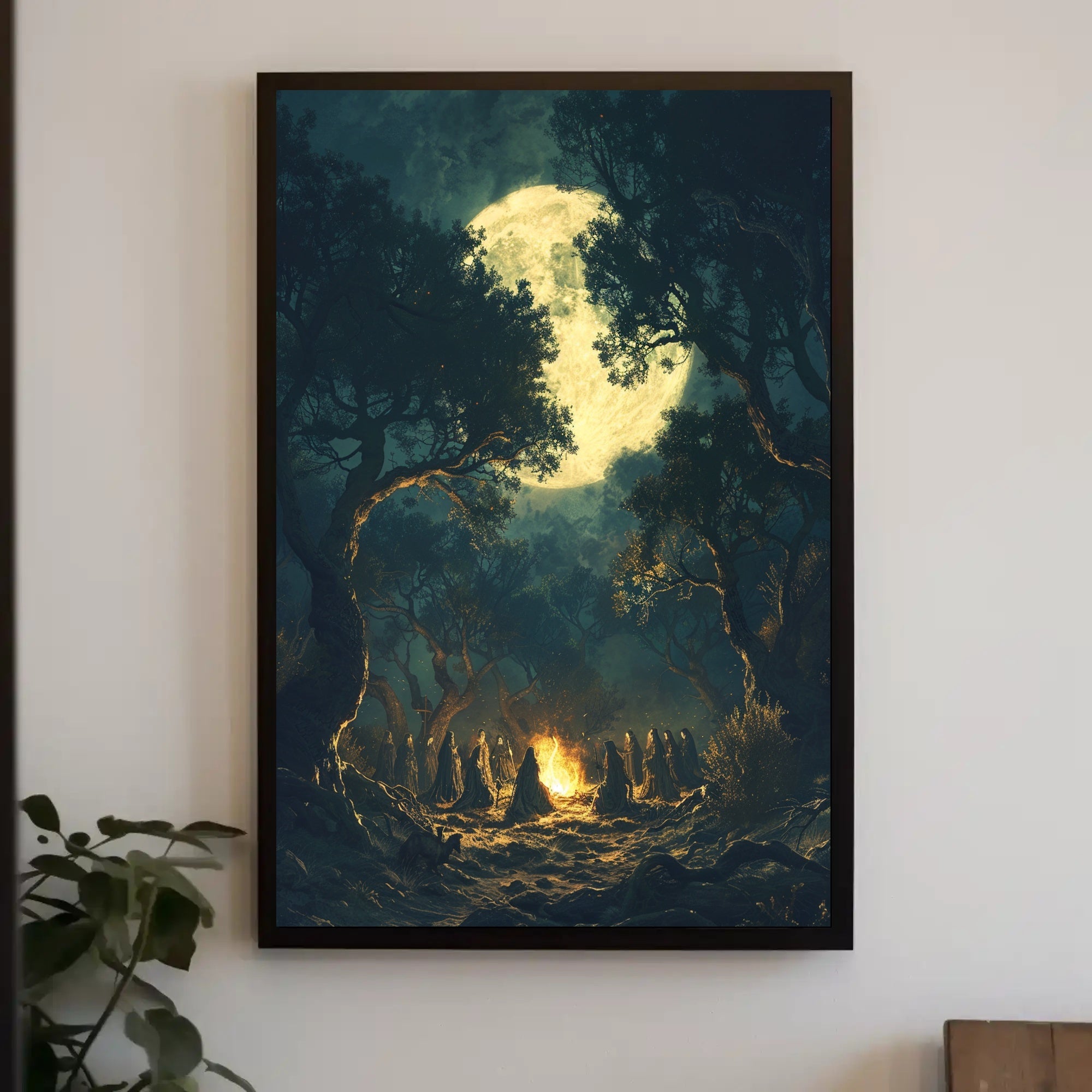 Mystical Night Ritual in the Forest Fantasy or Mythology Poster PosterGoat