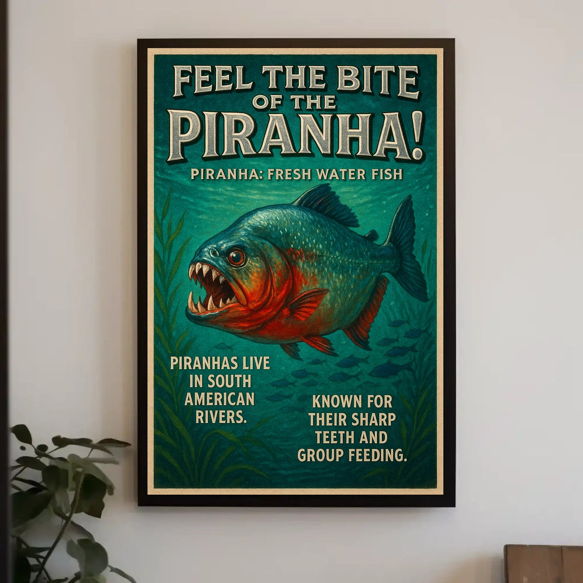 Feel the Bite of the Piranha Poster