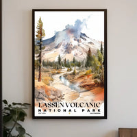 Lassen Volcanic Watercolor Wall Art Poster