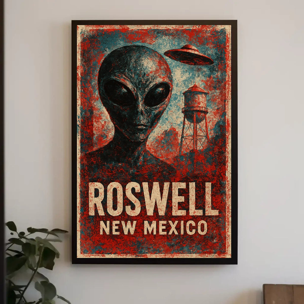 Roswell UFO Vintage Distressed SciFi Collectors Poster