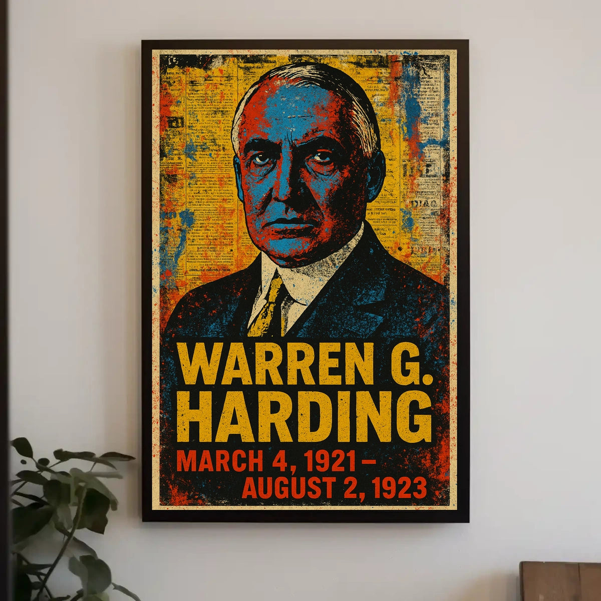 Warren G. Harding 29th President of the United States Street Art Mashup Poster
