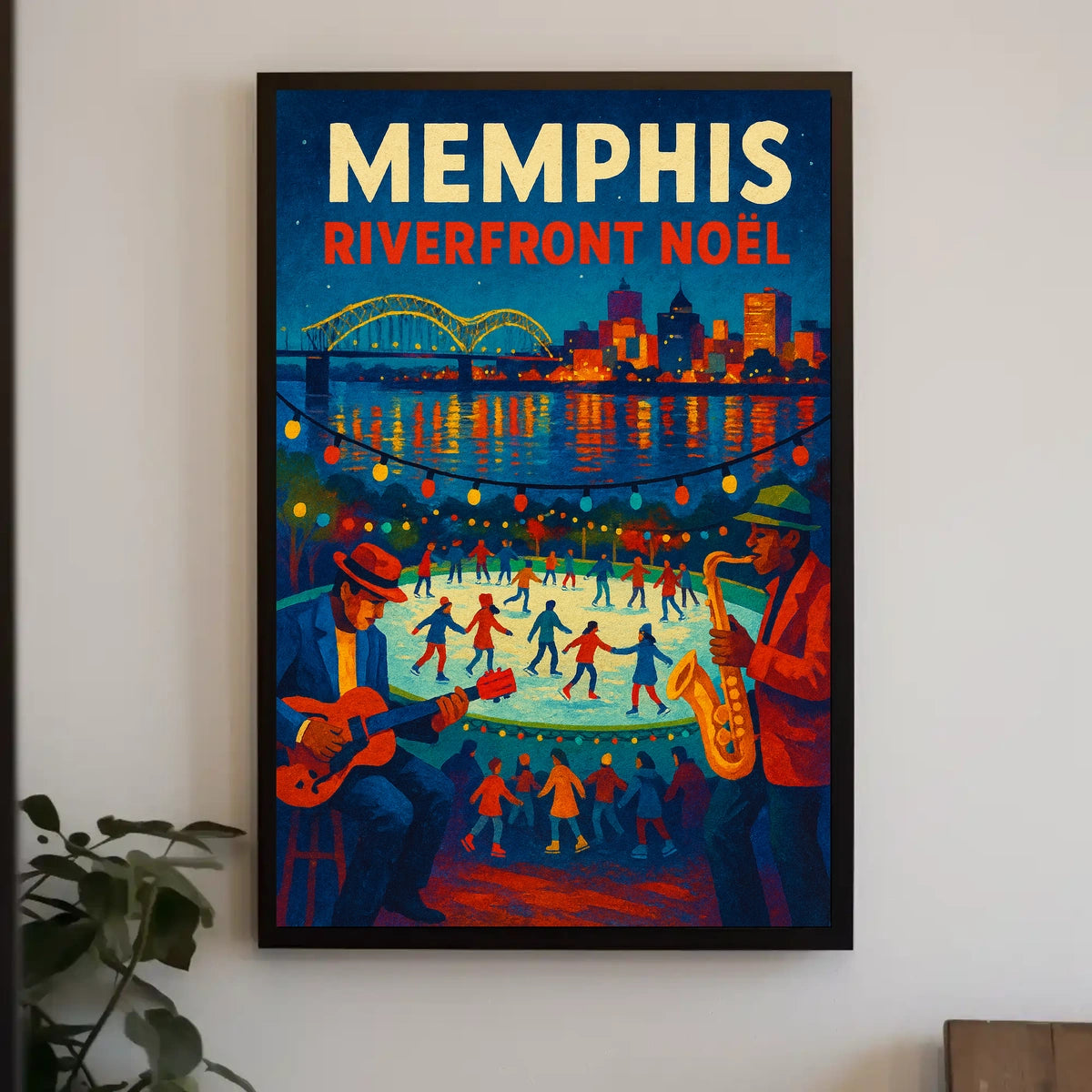 Memphis Riverfront Noël Poster