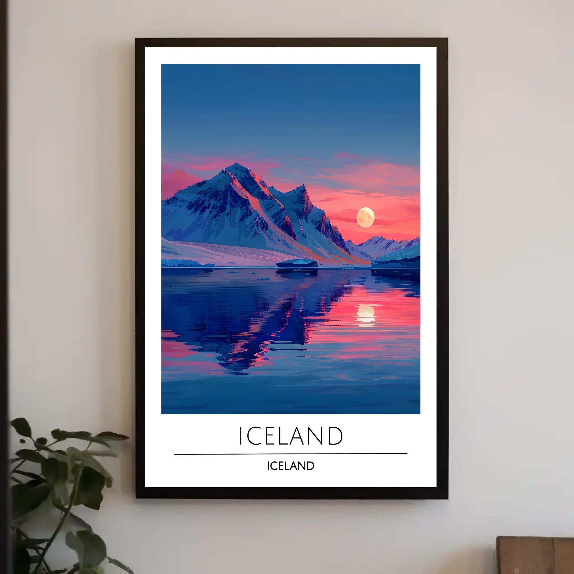 Icelandic Landscape Reflection Travel Poster