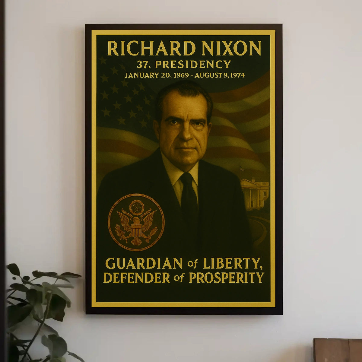 Richard Nixon Presidential Era Art Print Historical Poster