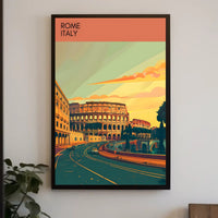 Rome Colosseum Urban Landscape Travel Poster