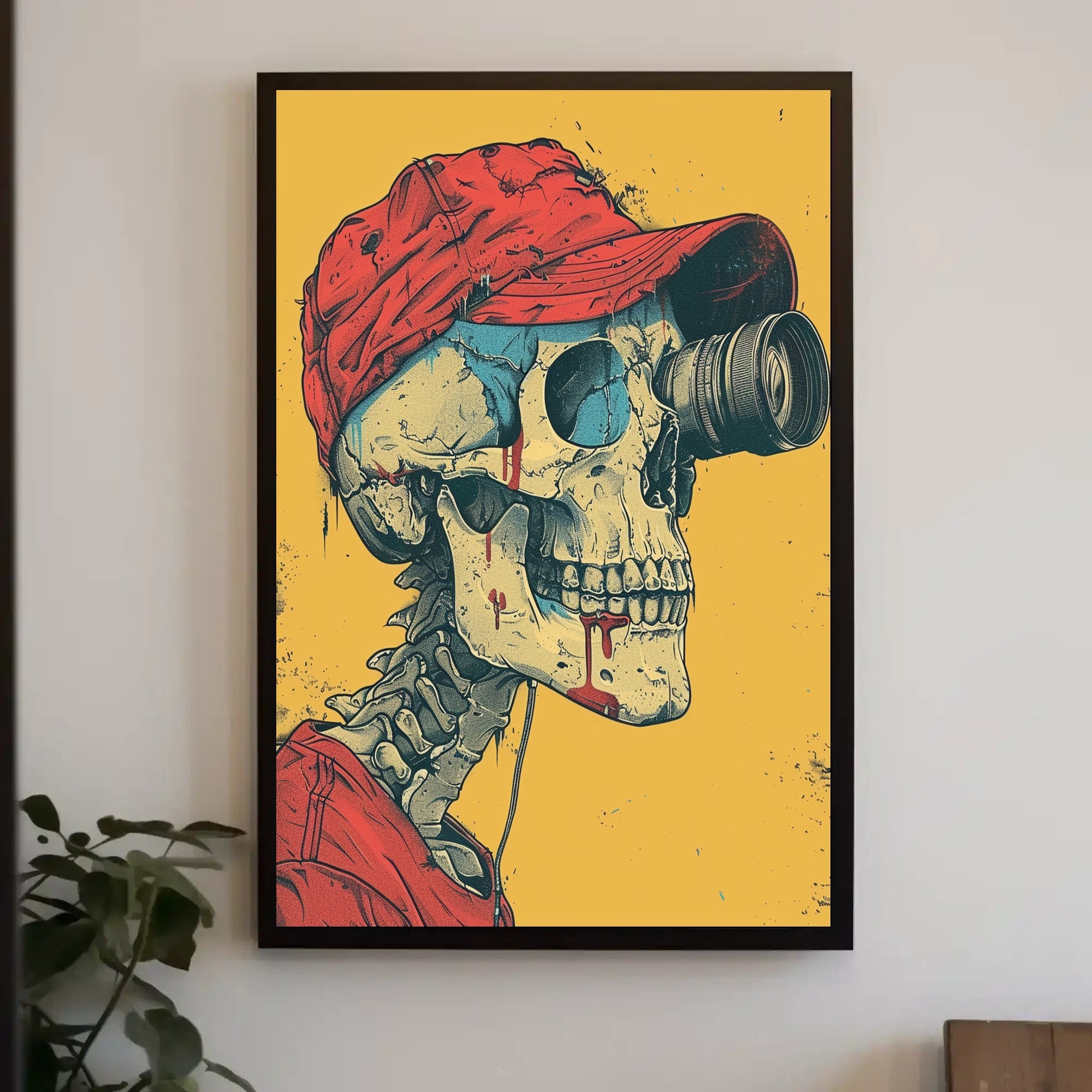 Skull with Lens Poster for Unique Wall Art Decor PosterGoat