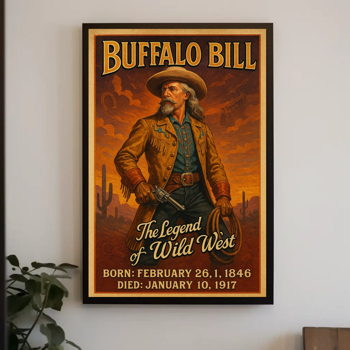 Rugged Wild West Legend: Historical or Presidential Poster