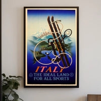 Italy Sports Adventure Vintage Poster Art Deco Influence PosterGoat