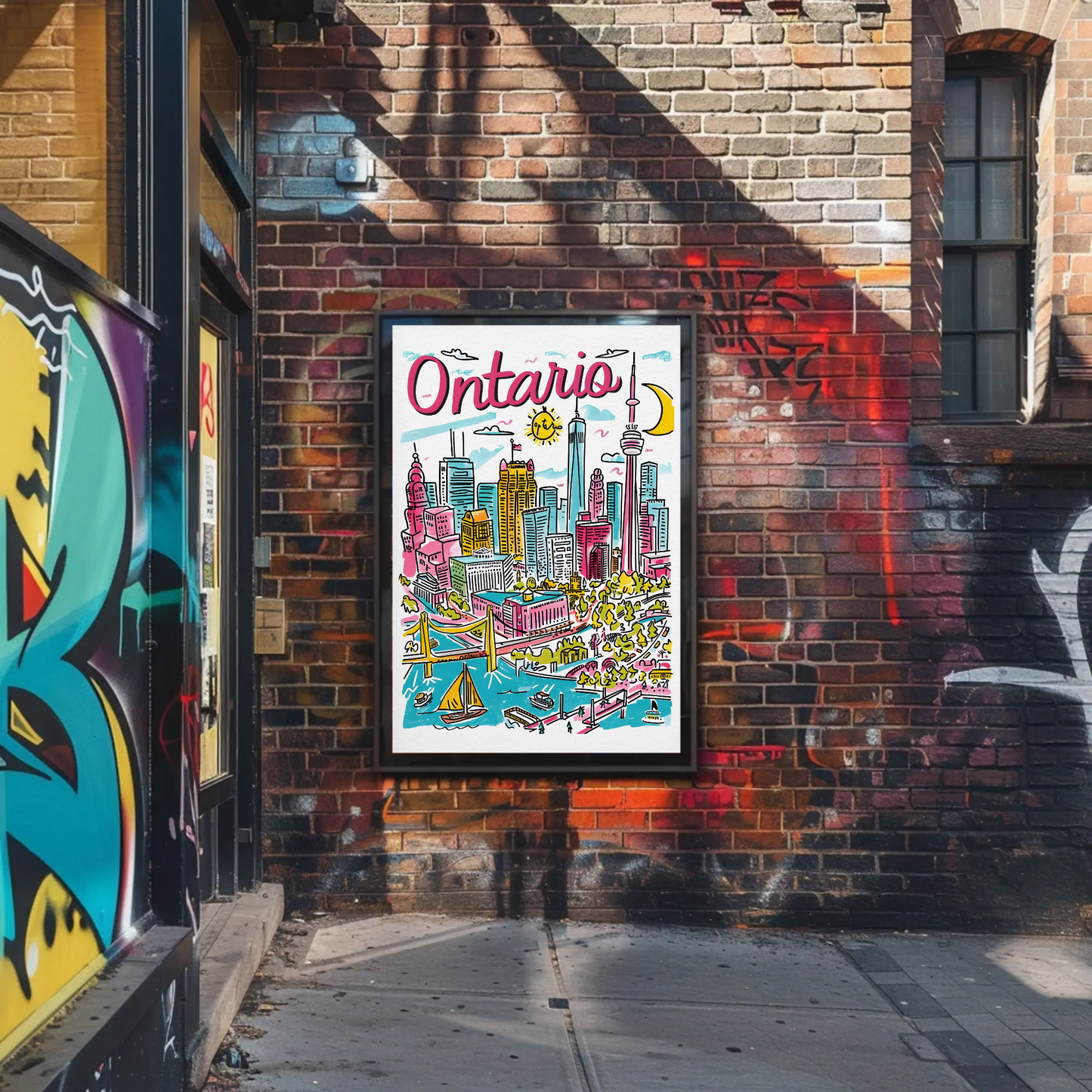 Ontario Canada Skyline and Harbor Travel Poster