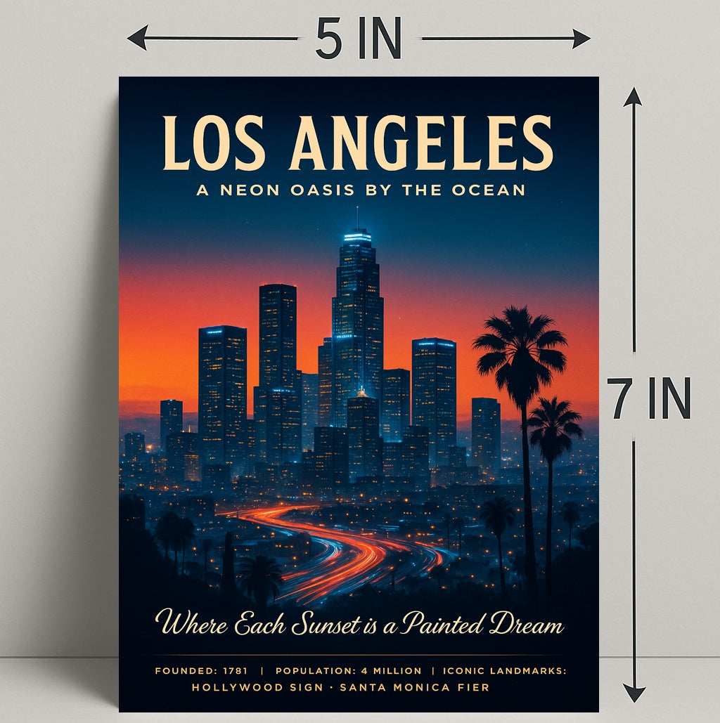 Los Angeles A Neon Oasis Poster PosterGoat