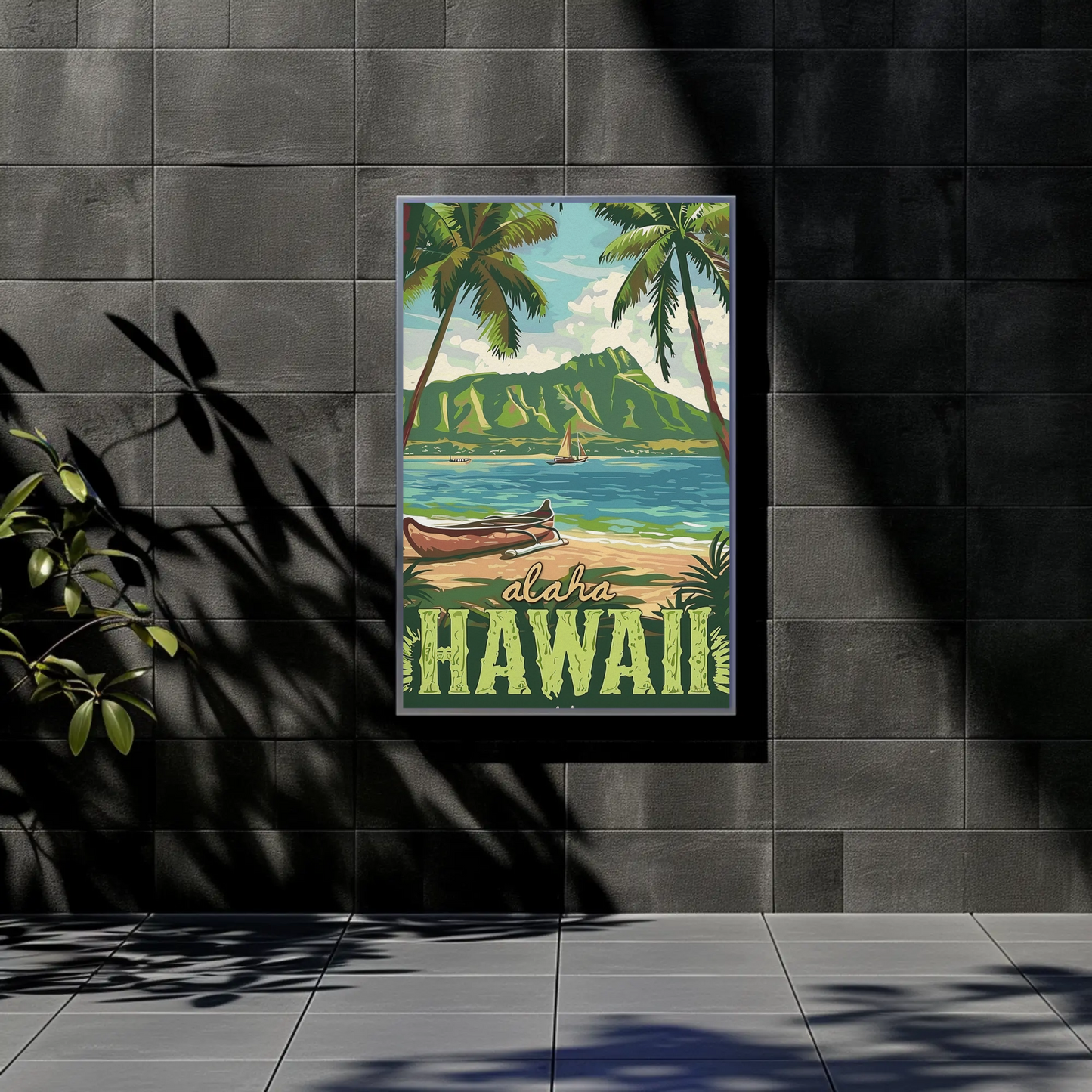 Vintage Poster Aloha Hawaii Beach