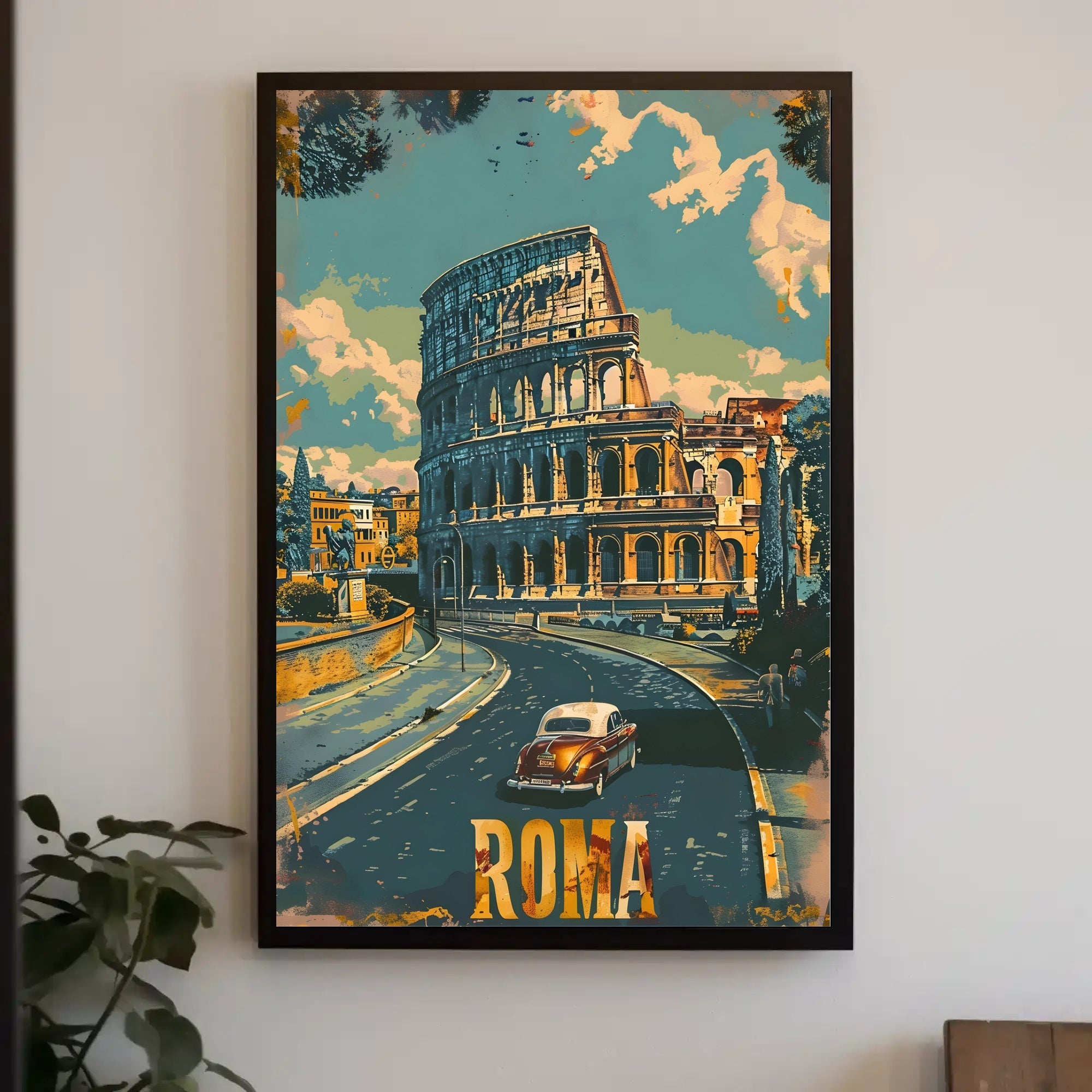 Vintage Rome Colosseum Mid-Century Travel Poster