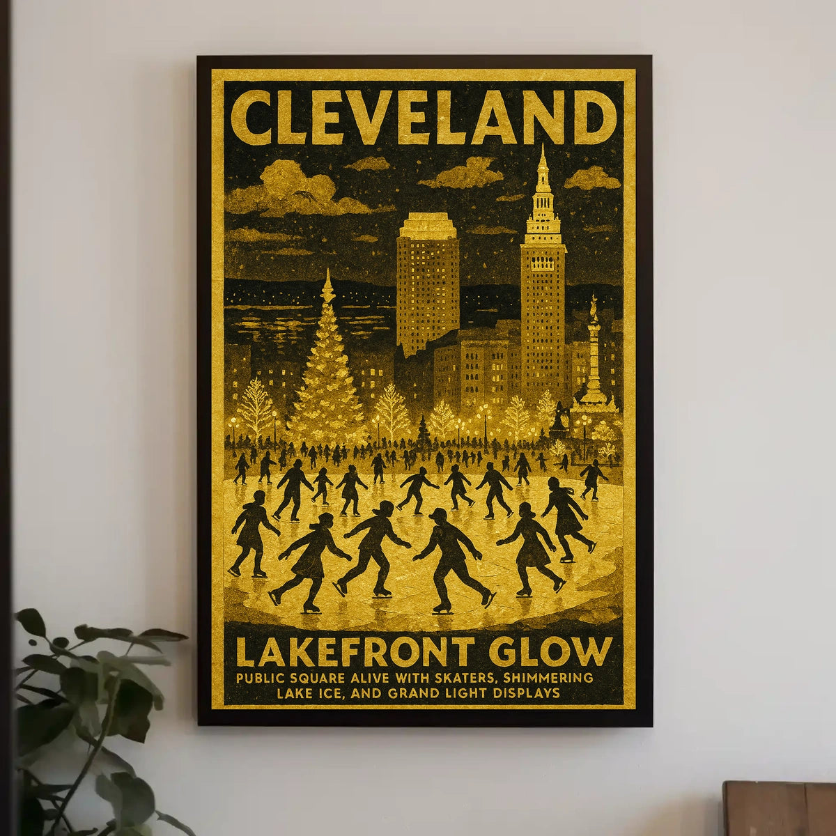 Cleveland Lakefront Glow Poster