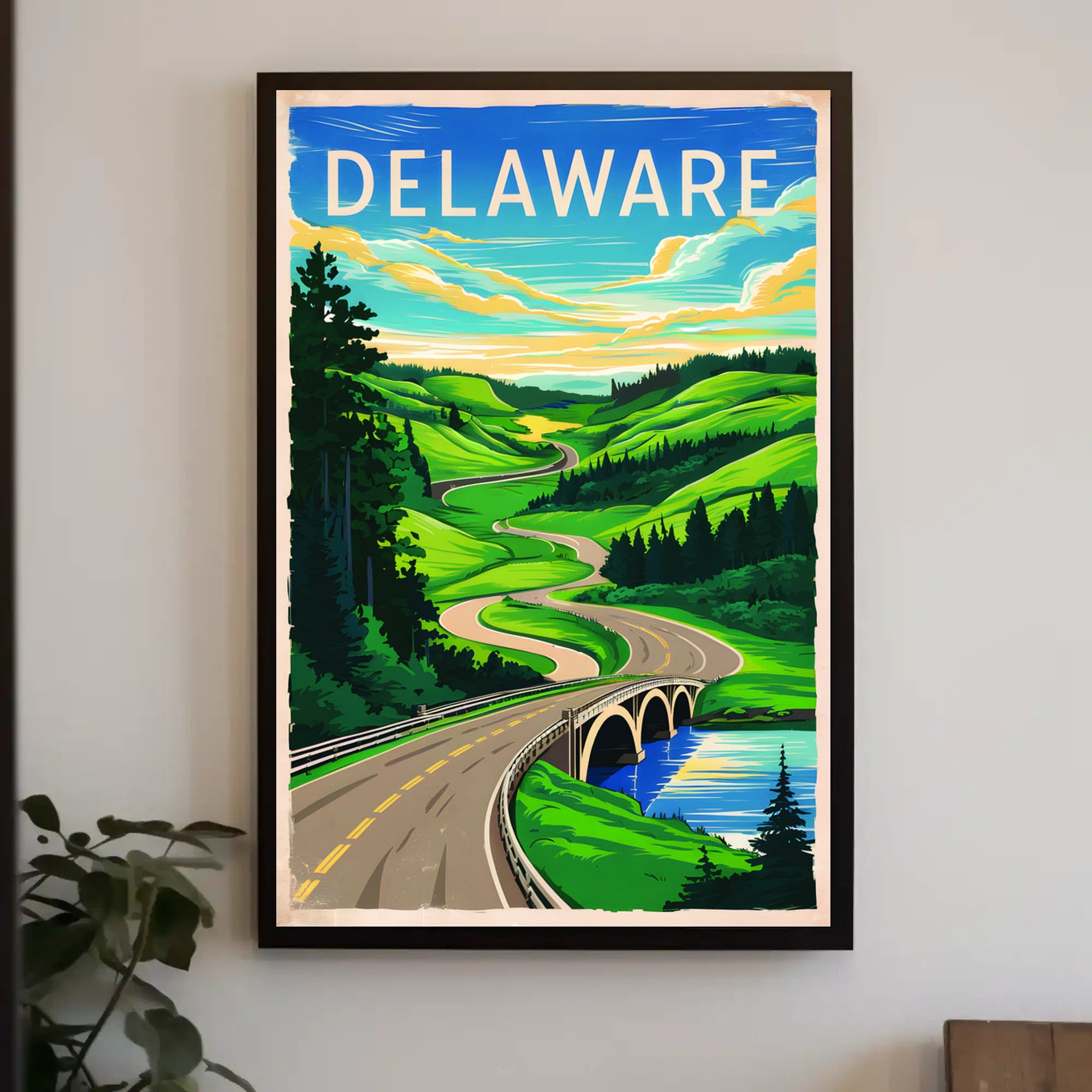 Scenic Delaware Roadway Poster