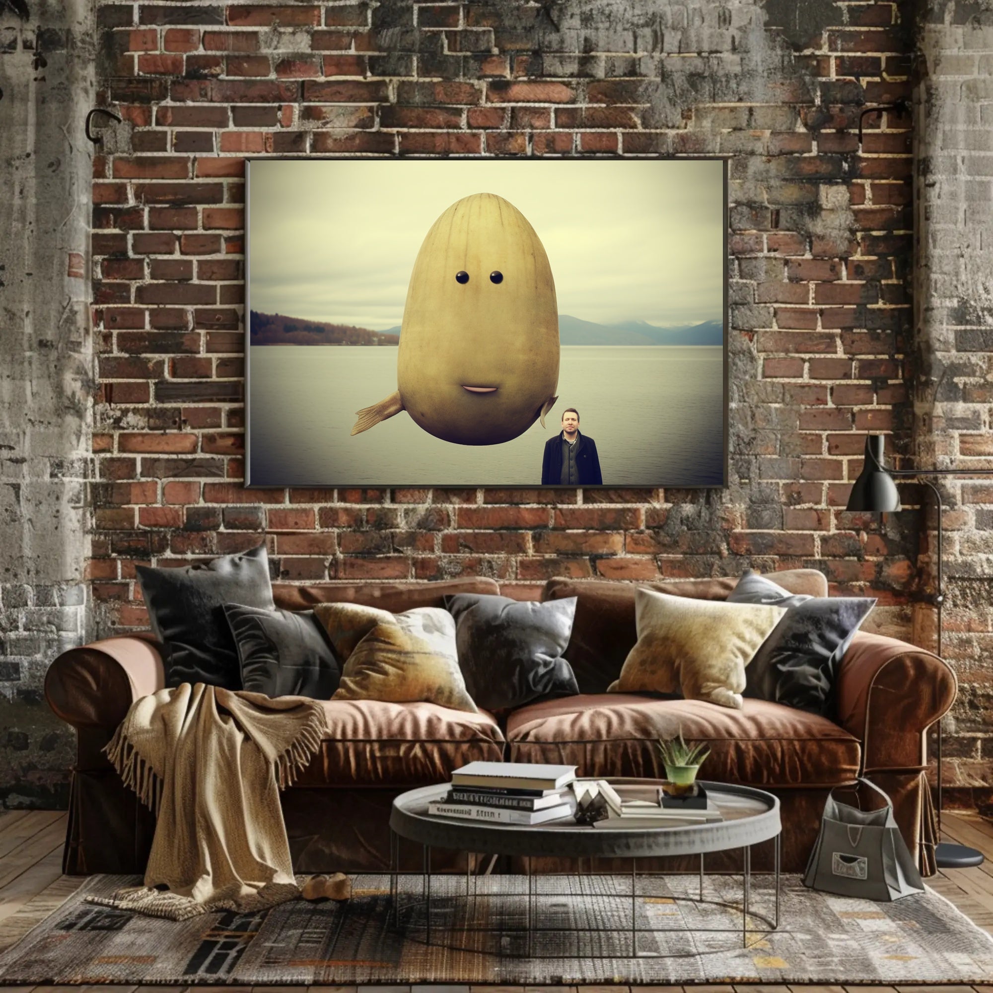 Surreal Lakeside Creature Fantasy or Mythology Poster