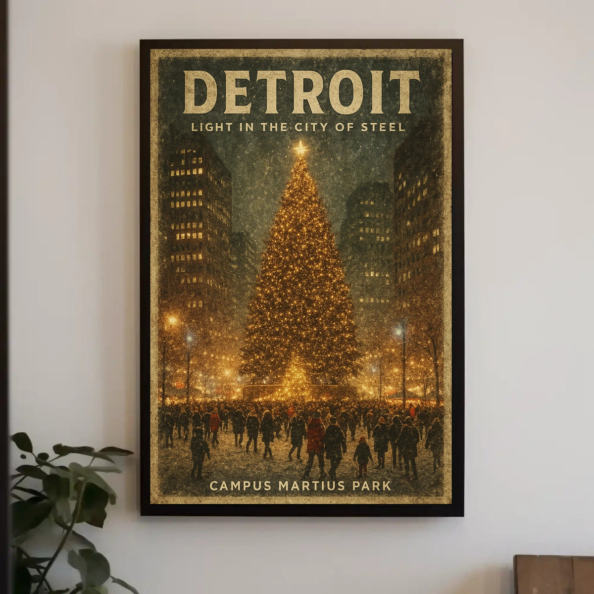Detroit Light In The City Of Steel Poster