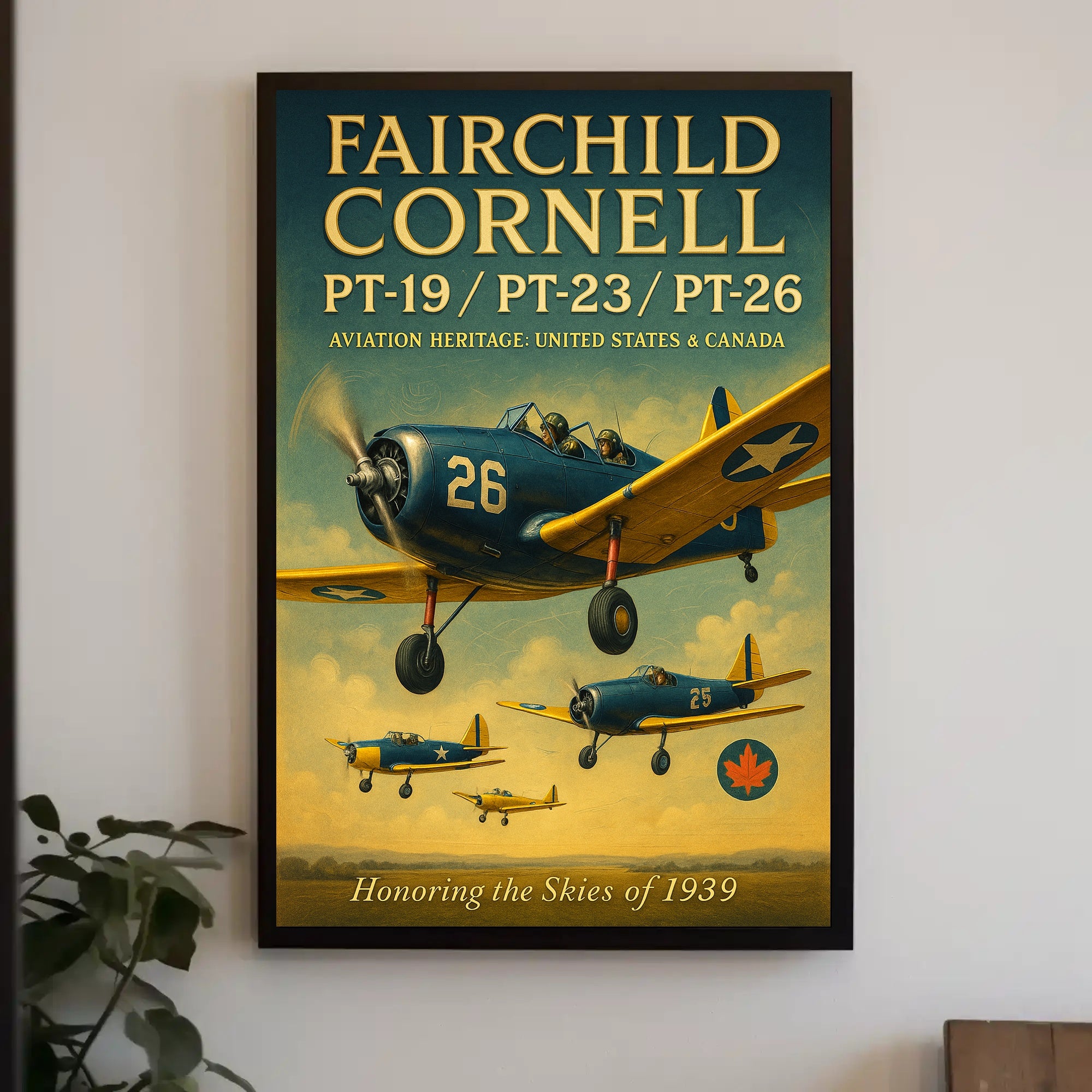 Aviation Heritage: Fairchild Cornell Aircraft 1939 Cultural Poster