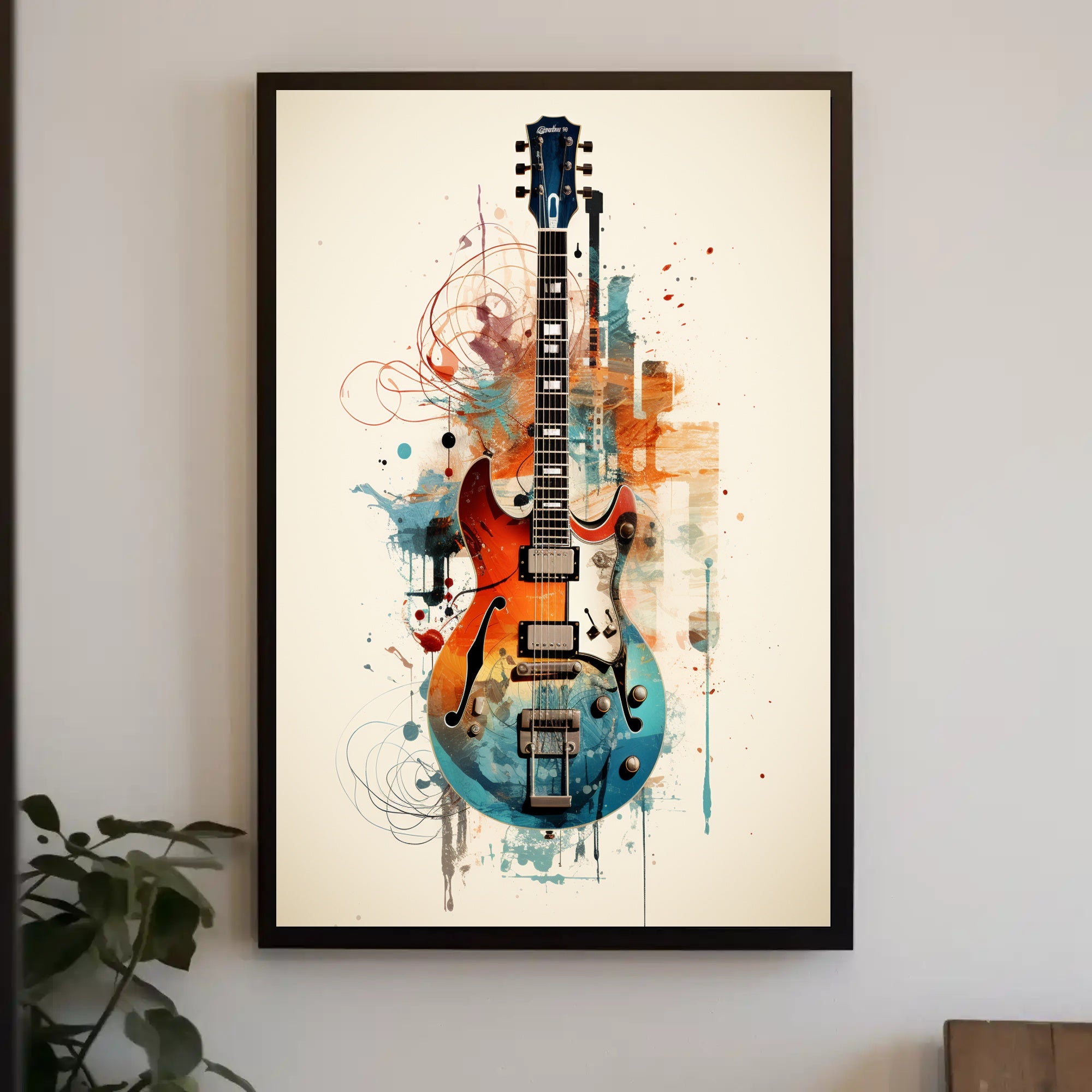 Vibrant Guitar Art Poster