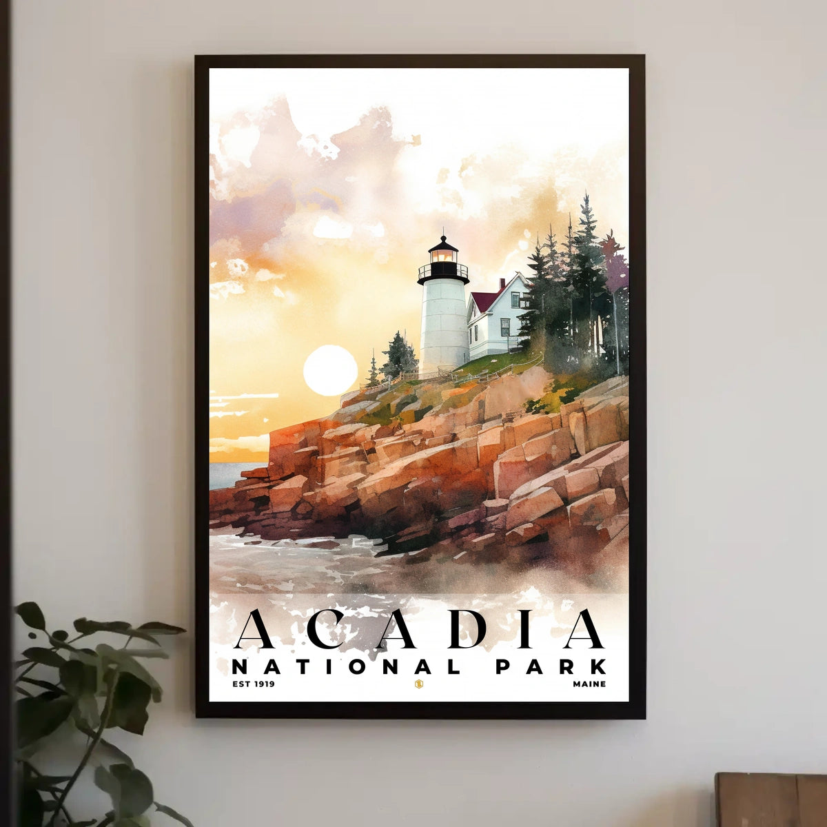 Acadia Watercolor Wall Art Poster