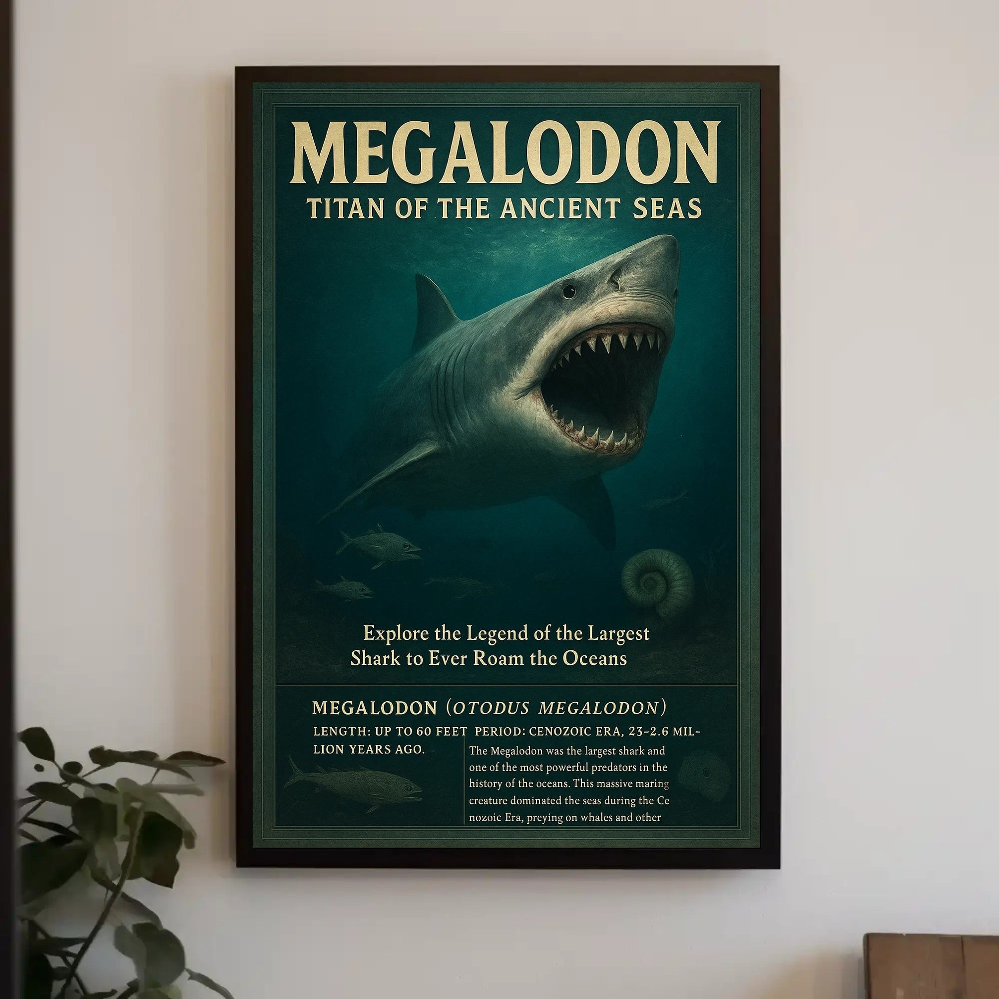 Megalodon Predators from the Past Animal Poster PosterGoat