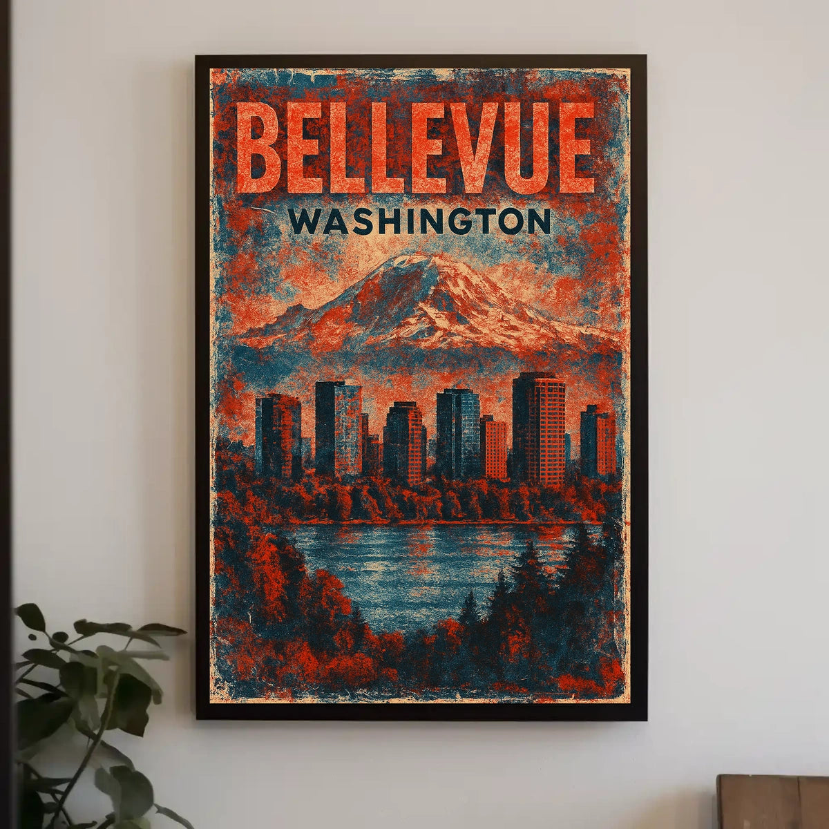 Bellevue Skyline Realism Wanderlust Poster