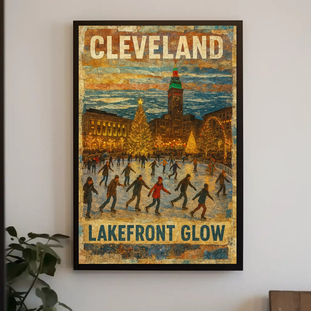 Cleveland Lakefront Glow Poster