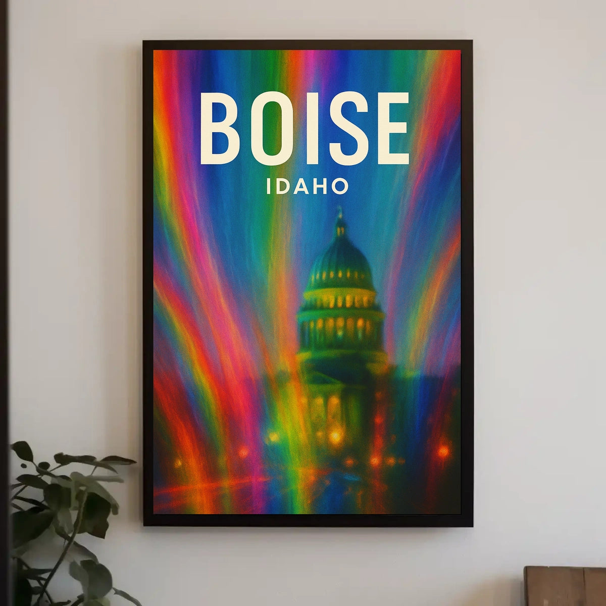 Boise Idaho Vibrant Cityscape Digital Painting Poster