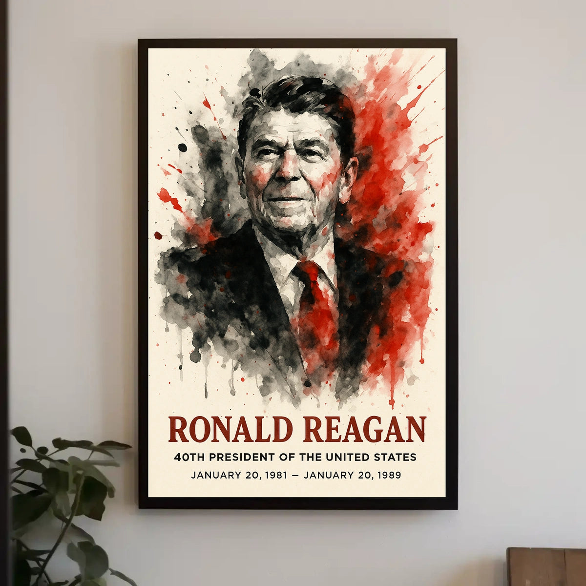Ronald Reagan 40th President Retro 80s Poster